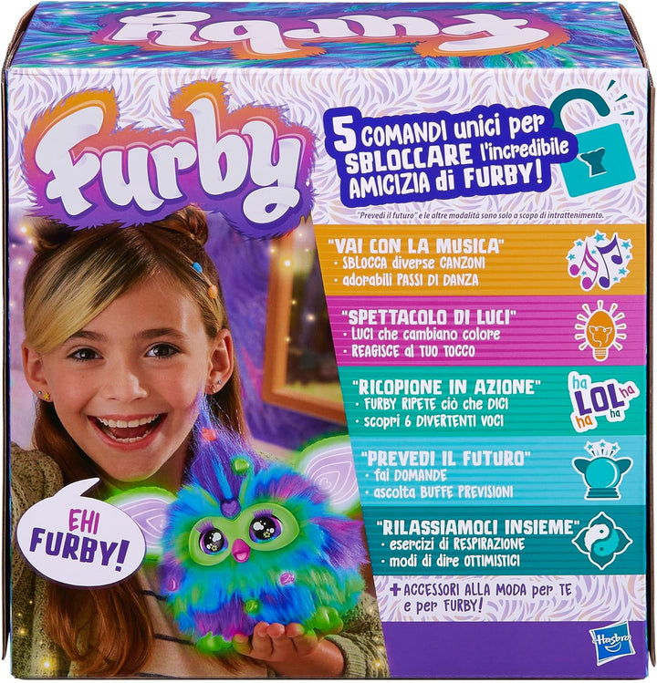 Hasbro Furby Galaxy Elektronisches Plüschtier für Kinder und Mädchen ab 6 Jahren, Plüsch mit Lichter