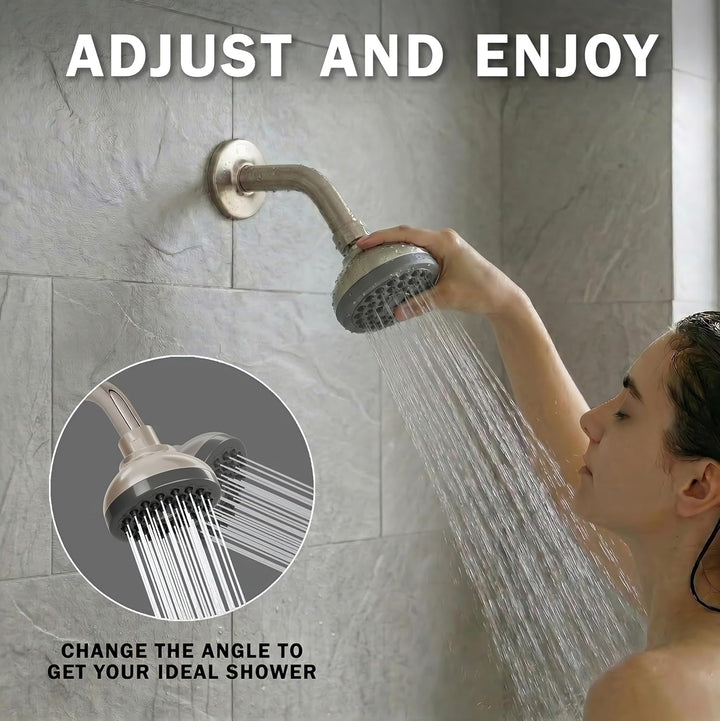 Duschkopf mit Druckverstärkung, hoher Druck, wassersparend, ideal für Duschen mit niedrigem Durchflu