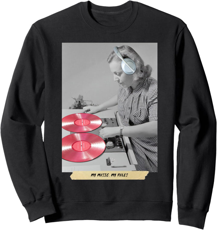 Musik Regeln Alt Foto Schallplatte Komisch Sweatshirt