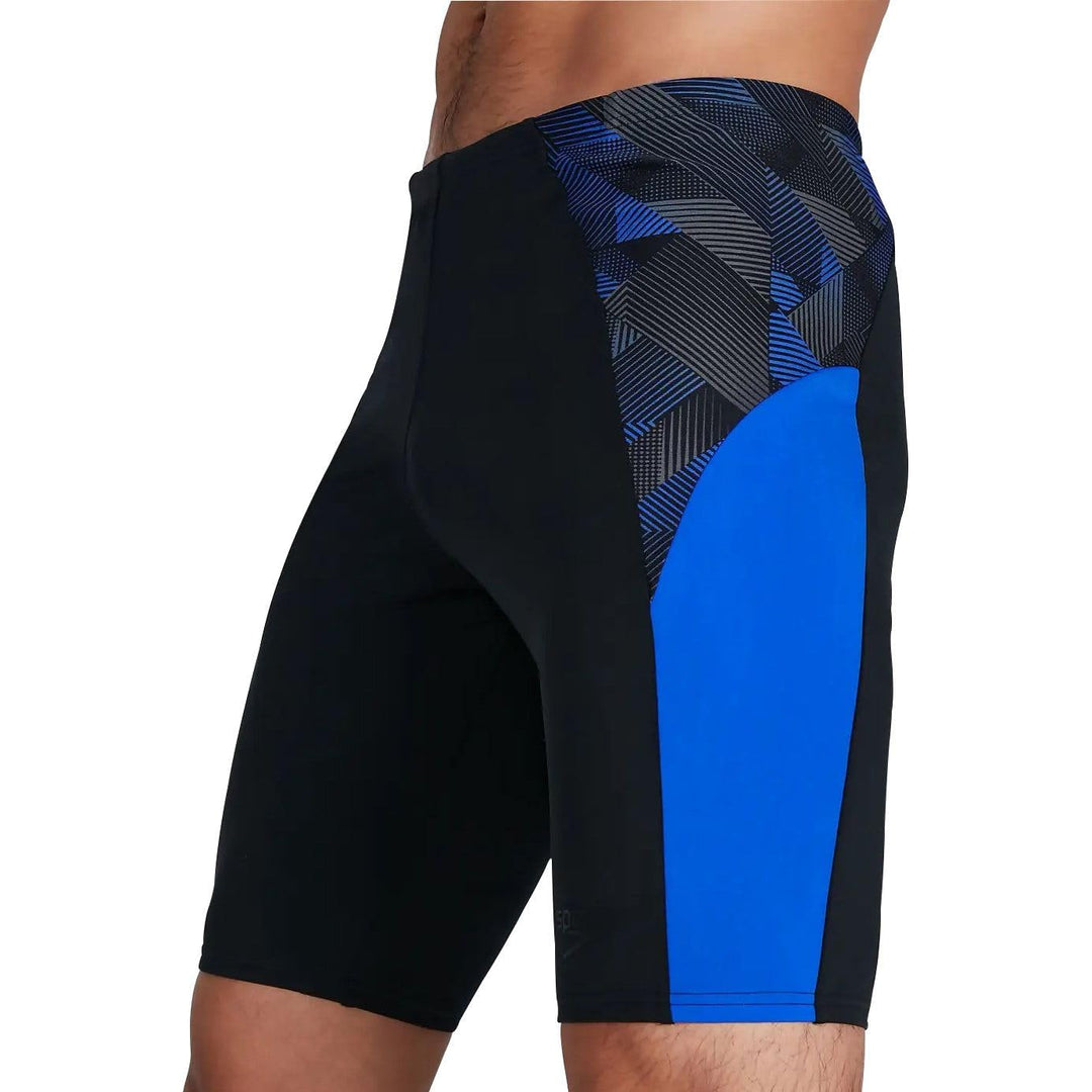 Speedo Herren Eco Endurance+ Splice II Badehose Schwarz/Blau Flame/Usa Anthrazit 26, Schwarz/Blau Fl