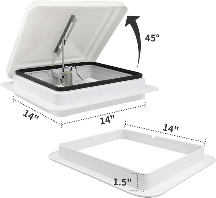 RVMATE 35,6 cm Wohnmobil-Dachventilator für Wohnmobil/Wohnmobil/Anhänger, Wohnmobil-Dachentlüftungsv