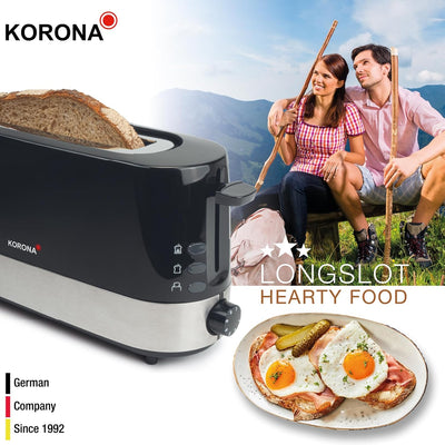 Korona 21305 Toaster 2 Scheiben | Langschlitz | extra schmales Gehäuse | platzsparend | stufenlos ei