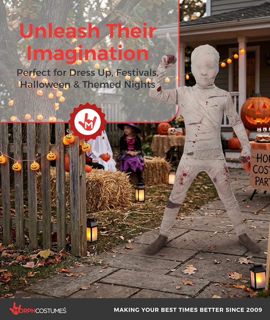 Morphsuits Kostüm Mumie Kinder, Mumien Kostüm Kinder, Halloween Kostüm Mumie Kinder, L