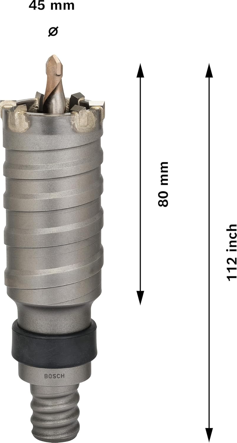 Bosch Professional Hohl-Bohrkrone SDS-max-9 Core Cutter zweiteilig mit Gewinde (Ø 45 mm) 45 mm 80 mm