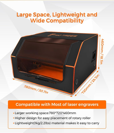 Twotrees Lasergravurmaschine Gehäuse, Laserschneider-Schutzgehäuse,780 x 720 x 460 mm, Lasergehäuse,