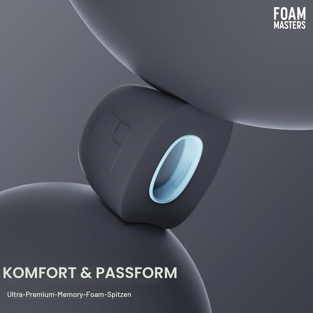 Foam Masters Ohrstöpsel aus Memory-Schaum für AirPods Pro 1. und 2. Generation, 3 Paar, neue Version