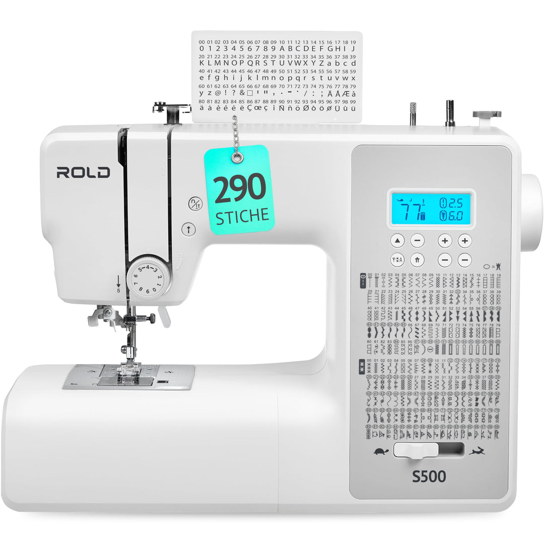 Rold S500 Computer Nähmaschine mit 300 Stichen zum Nähen aller Arten von Stoffen | Freiarm Computer-