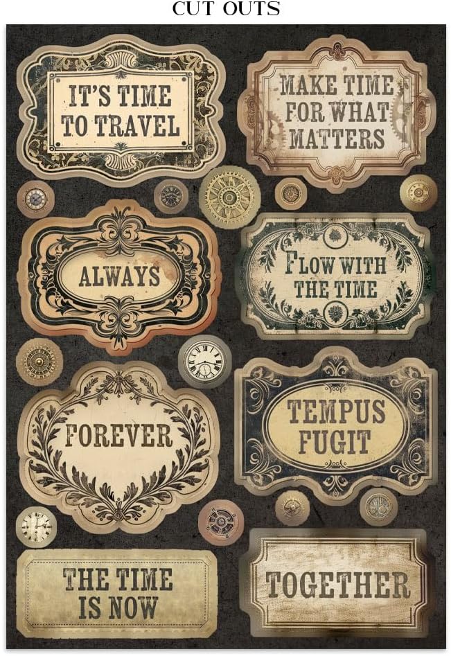 Stamperia - Junk Journal Stickers, Cut-Outs, and Backgrounds for Scrapbooks, Albums, Card Making, Bu
