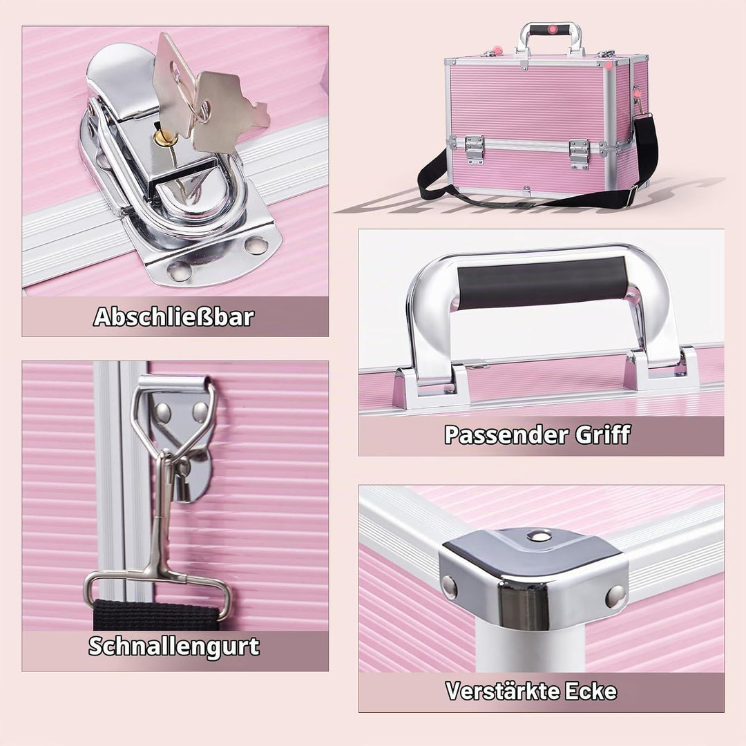 Kosmetikkoffer Schminkkoffer, Kosmetik Make up Organizer Koffer Make-up Aufbewahrung friseurkoffer M