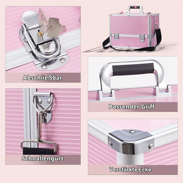 Kosmetikkoffer Schminkkoffer, Kosmetik Make up Organizer Koffer Make-up Aufbewahrung friseurkoffer M