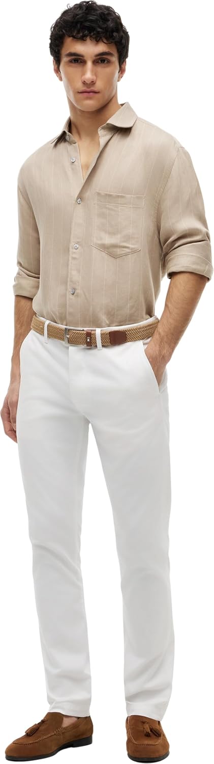 Tommy Hilfiger Herren Hose Bleecker Chino 1985 Pima Cotton Chino 28W / 29L White (Th Optic White), 2