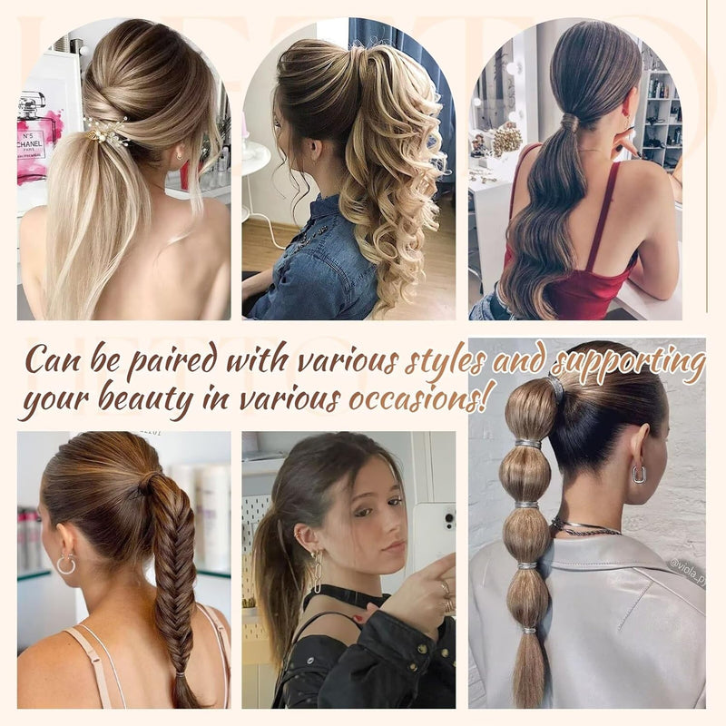 Hetto Blond Ponytail Extensions Echthaar Wrap Around Zopf Echthaar Extensions Remy Pferdeschwarz Ext