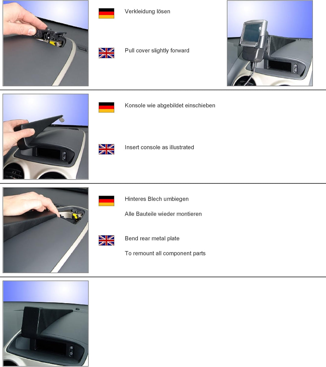 KUDA Handyhalterung passend für Opel Corsa D ab 9/2006 bis 2014 - Telefonkonsole für Smartphones, Ha