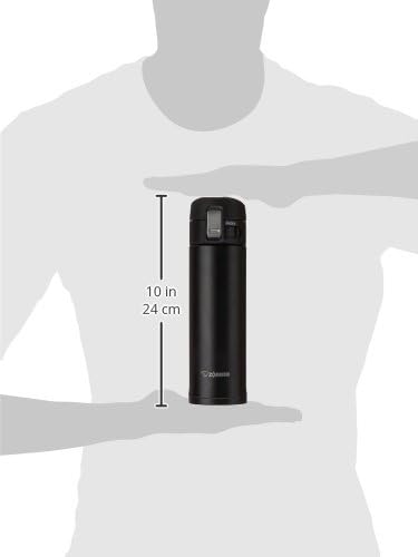 Zojirushi Reisebecher, Edelstahl, 480 ml, edelstahl, Schwarz, 6.7 x 6.7 x 23 cm 6.7 x 6.7 x 23 cm Sc