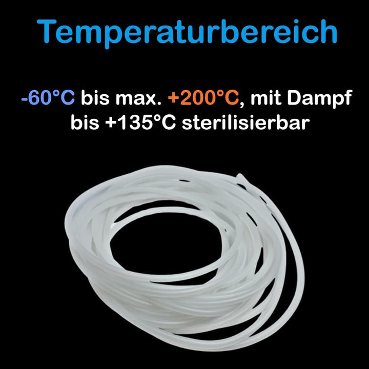 SiKoS Silikonschlauch in Lebensmittelqualität - flexibel - 12x18mm - Meterware 39. Innen-Aussen: 12m