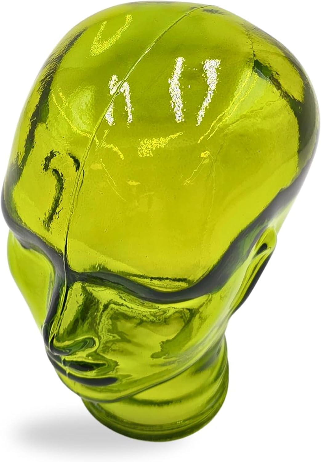 DESIGN DELIGHTS KOPFHÖRERSTÄNDER Mick | Glas, transparent/grün, 29 cm | Glaskopf, Deko Kopf