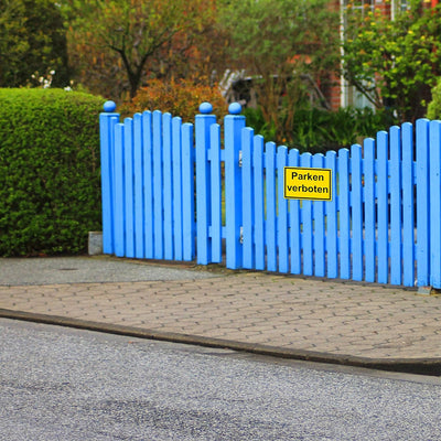 5 Stück Parken verboten Schild 20 x 30 cm aus stabiler PVC Hartschaumplatte 3mm Parkplatzschild mit