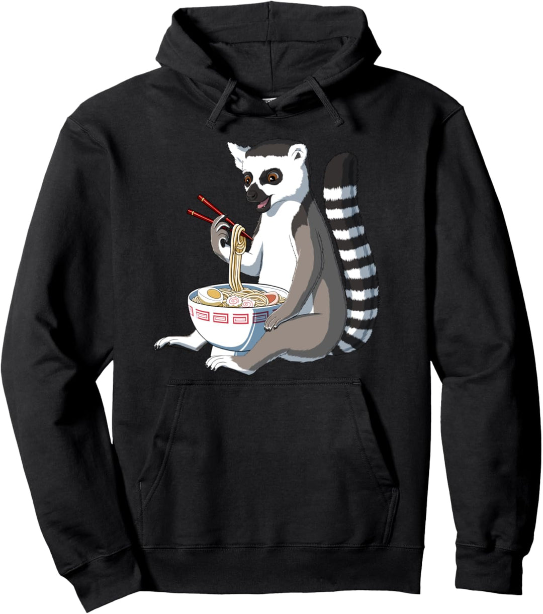 Lustiges Japanischer Anime Ramen Lemur Pullover Hoodie