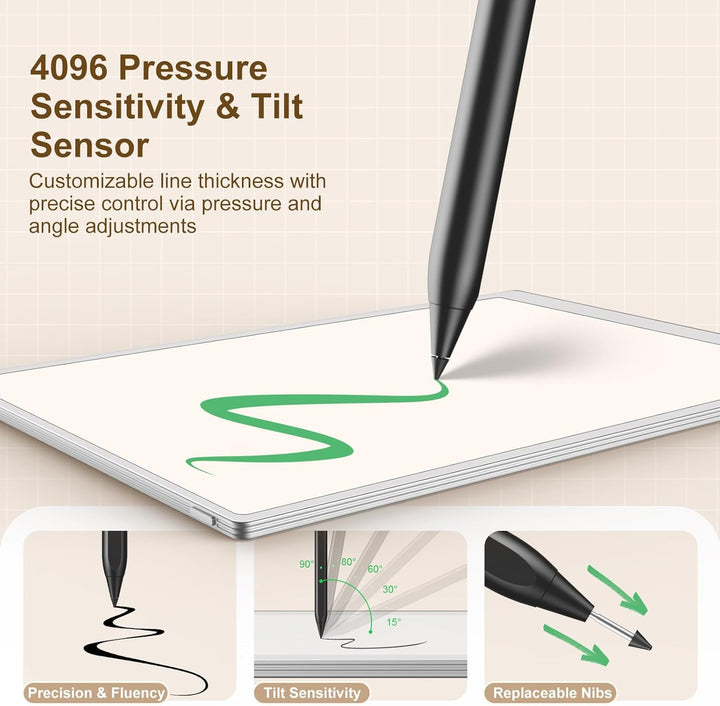 TiMOVO Magnetischer Stylus Stift Kompatibel mit Remarkable Paper Pro/Pro Move Stift mit Radiergummi,