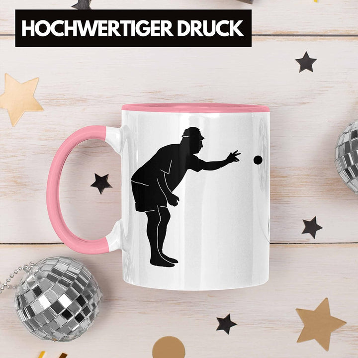 Trendation - Boule Tasse Geschenk Boule-Spieler Geschenkidee Spruch Grafik Werfender Boule Spieler (