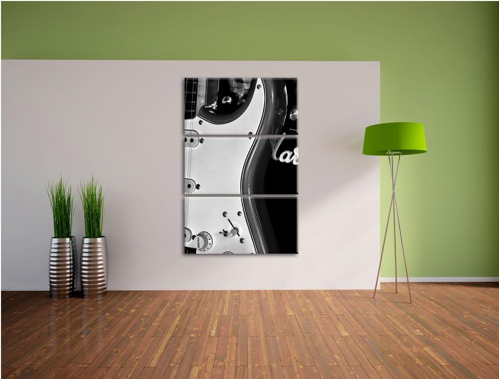 Pixxprint E-Gitarre Verstärker als Leinwandbild/Grösse: 3 Teilig (120x80) cm/Wandbild/Kunstdruck/fer
