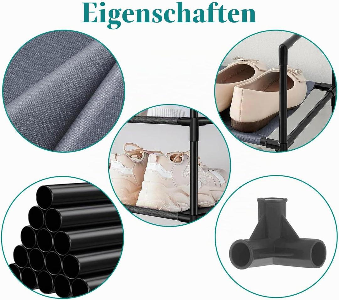 edihome, Schuhregal, 5 Ebenen, (28 x 45 x 89 cm), Schuhschrank Schmal, Schmale und hohe Schuhregale