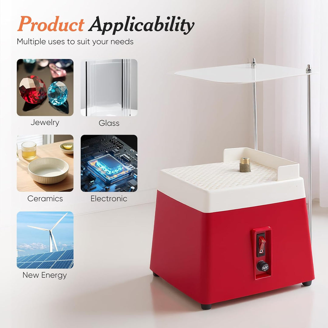 Glasschleifer 65W, Automatische Glasschleifmaschine mit 2 Diamantschleiferbits (5/8" & 1"), Acryl-Sp