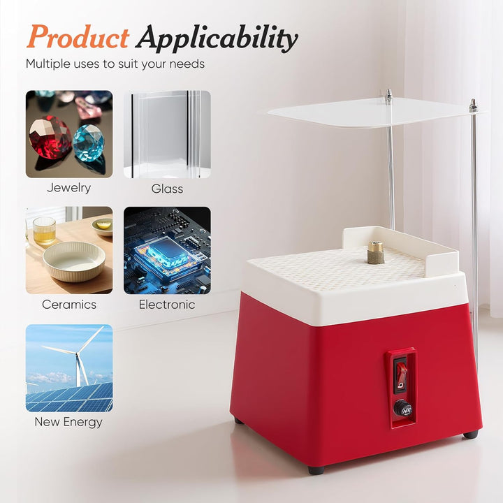 Glasschleifer 65W, Automatische Glasschleifmaschine mit 2 Diamantschleiferbits (5/8" & 1"), Acryl-Sp