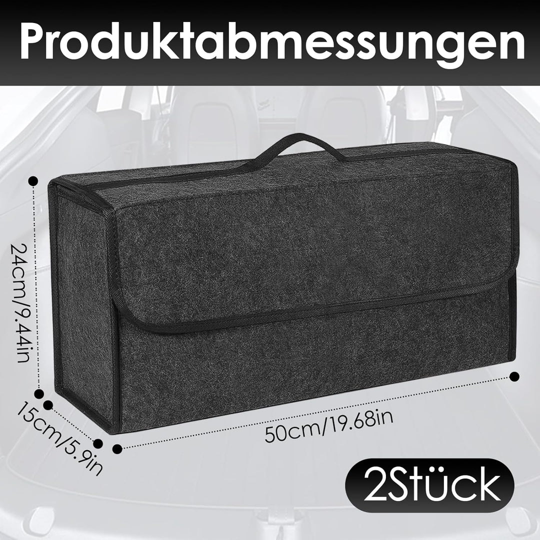 Auto Organizer Toolbag, Kofferraumtasche Toolbag, Kofferraum Organizer aus Filz mit Klett Fixierung,