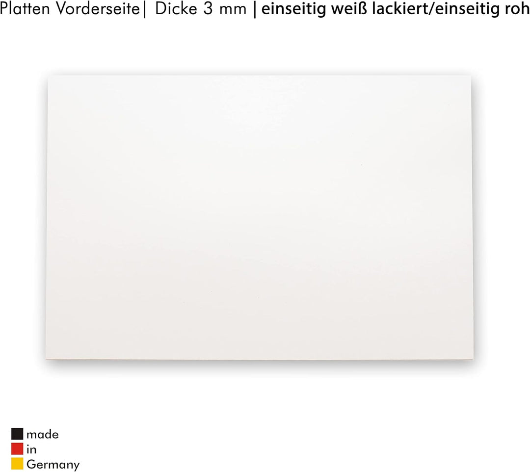 Peggy´s PEGBOARD MDF Zuschnitte 60x40 cm | 10 Stück MDF-Platten 3 mm einseitig weiss lackiert - Made
