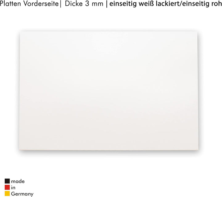 Peggy´s PEGBOARD MDF Zuschnitte 60x40 cm | 10 Stück MDF-Platten 3 mm einseitig weiss lackiert - Made