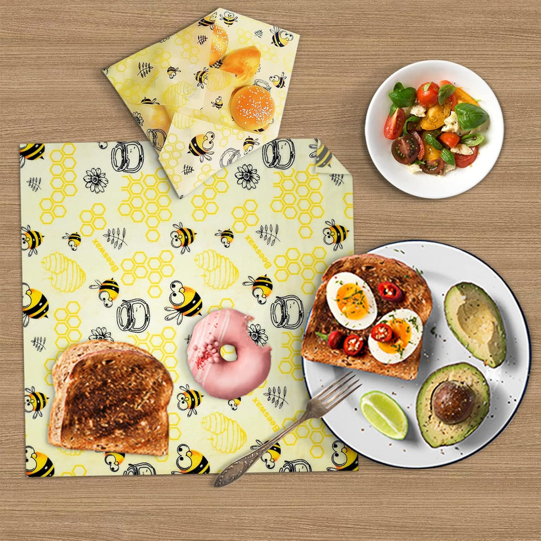 JOYBOY Bienenwachstücher,Bienenwachs-Wraps,Wiederverwendbare Bienenwachs Wraps Set aus 100*33 Wachsp