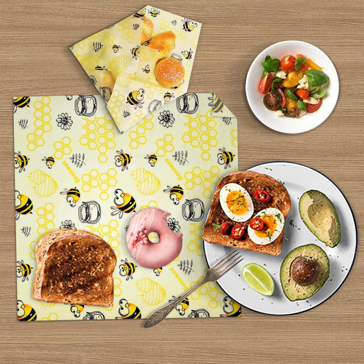 JOYBOY Bienenwachstücher,Bienenwachs-Wraps,Wiederverwendbare Bienenwachs Wraps Set aus 100*33 Wachsp