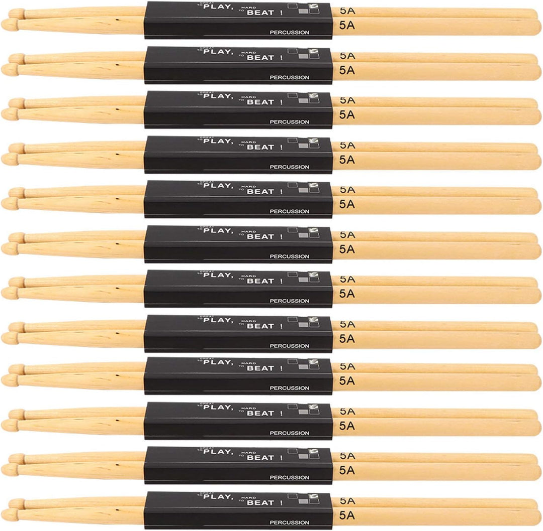 12 Paar Drumsticks, 5A Maple Wood Drumsticks Handheld Protable Drumsticks mit Mässiger Dicke und Gut