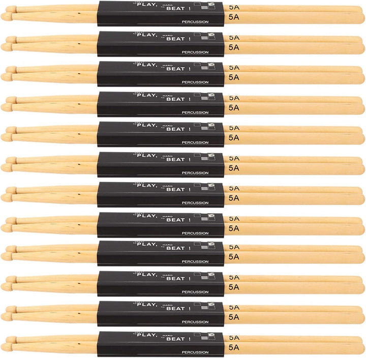 12 Paar Drumsticks, 5A Maple Wood Drumsticks Handheld Protable Drumsticks mit Mässiger Dicke und Gut