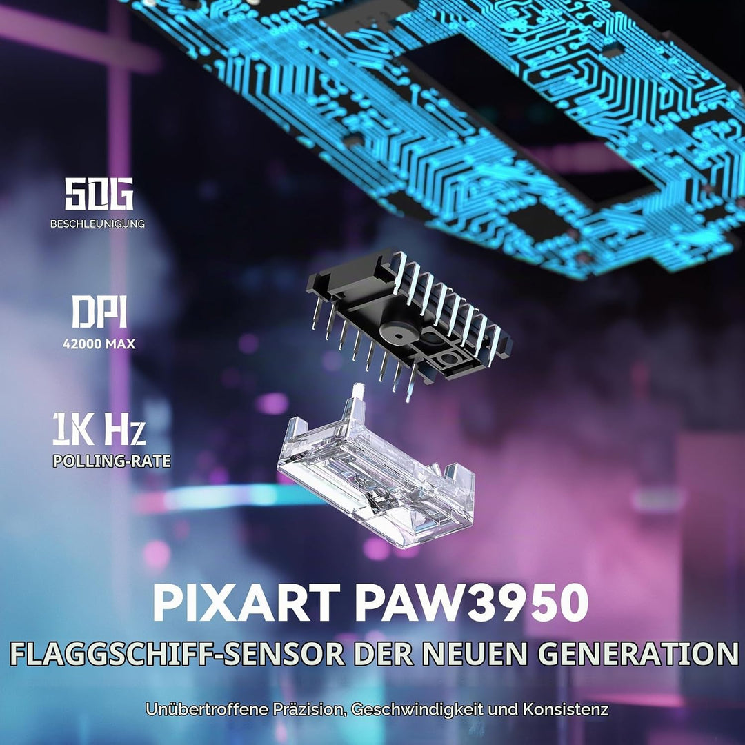 VGN GAMEPOWER x Attack Shark X3MAX PAW3950 Kabellose Gaming-Maus Superlight, 42000DPI, 49g Ultraleic