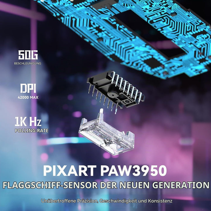 VGN GAMEPOWER x Attack Shark X3MAX PAW3950 Kabellose Gaming-Maus Superlight, 42000DPI, 49g Ultraleic