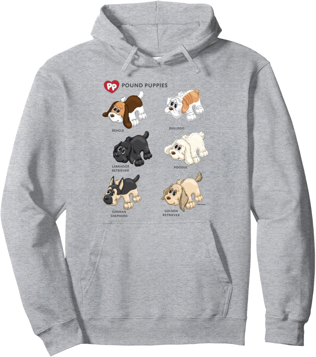 Pound Puppies Vintage Puppy Breed Textbook Pullover Hoodie
