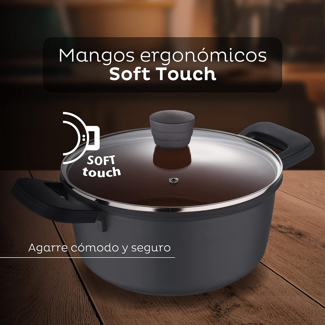 SAN IGNACIO SG-6610 CACEROLA 24X11.5CM C/TAPA ALUMINIO FUNDIDO IND BRONZE SG Töpfe