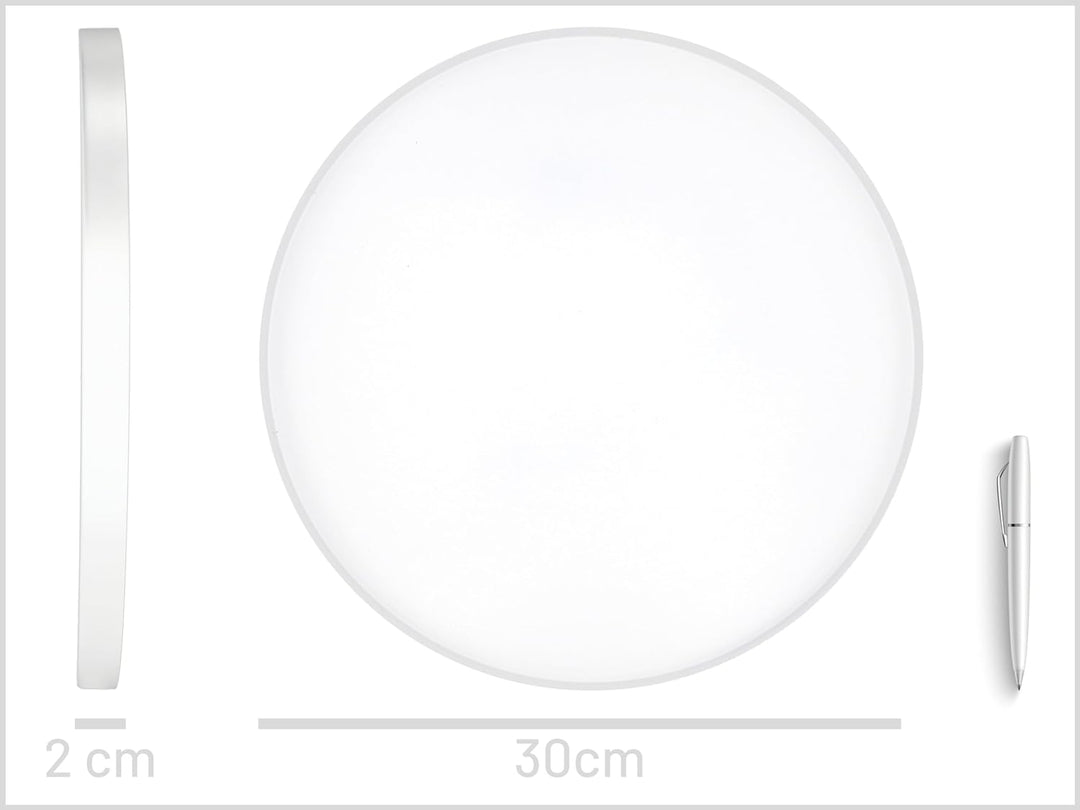 D&D Living® Deko Tablett Rund Ø 30 cm | Design Dekoteller und Dekotablett aus Metall (Weiss matt)