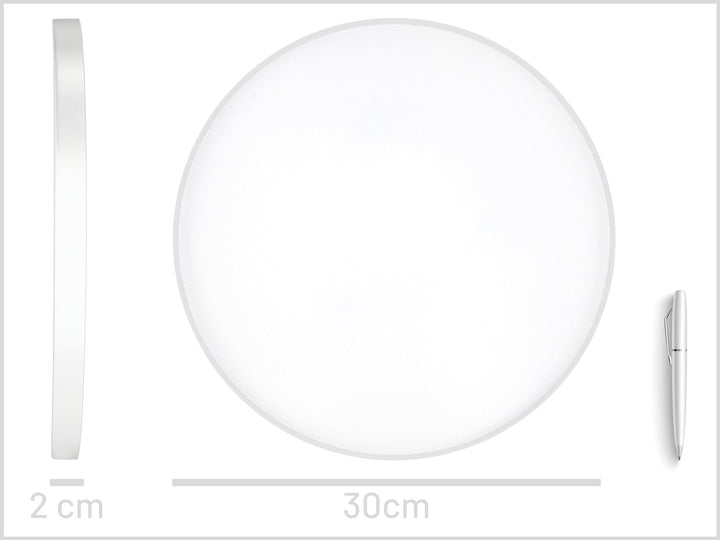 D&D Living® Deko Tablett Rund Ø 30 cm | Design Dekoteller und Dekotablett aus Metall (Weiss matt)