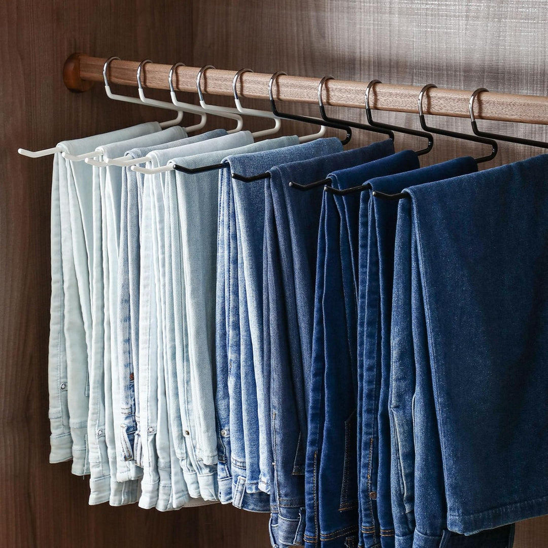 SHIMOYAMA Hosenbügel, Metall, rutschfest, Einzelstange, offenes Ende, Kleiderbügel für Jeans, Hosen,