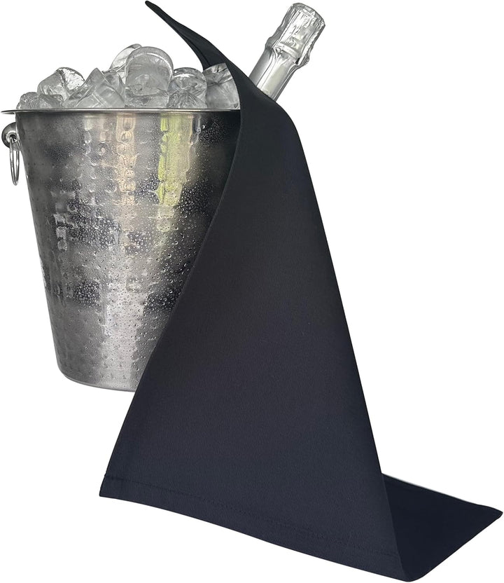 Original Collection, Flaschentücher für Sektkübel, Baumwolle, 42 cm, Eckloch, Genähter Kreis (Schwar