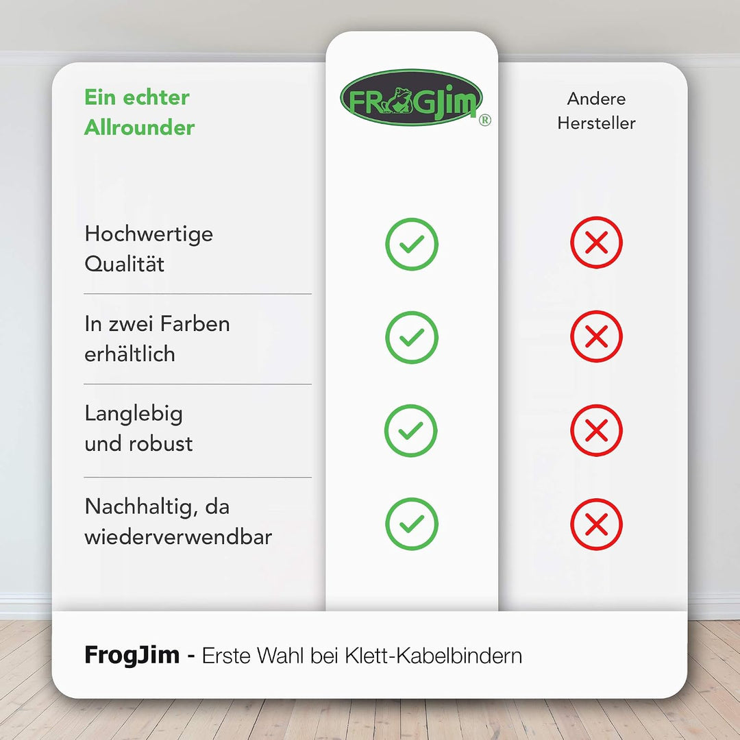 5x dehnbare Klett Kabelbinder 30 cm schwarz elastisch mit Schnalle - 20 mm breit - wiederverschliess