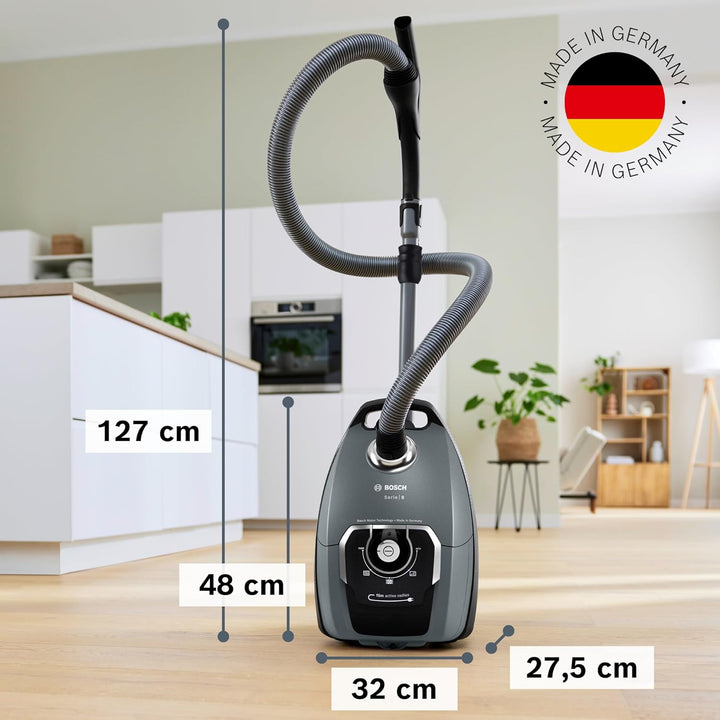 Bosch Staubsauger mit Beutel Serie 8, für Allergiker, Hygiene-Filter, 10 J. Motorgarantie, Hartboden