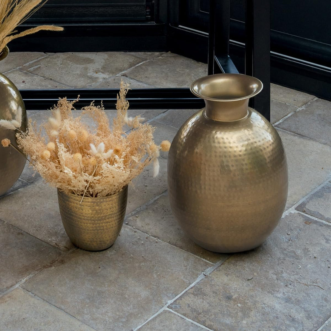 Vase Oasis - gehämmertes Metall - goldfarben H. 40 cm - Golden - Atmosphera créateur d'intérieur cm