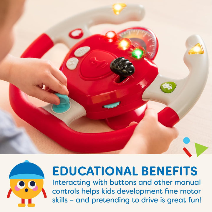 Battat – Geared To Steer – Interaktives Lenkrad – Tragbares Auto-Spielzeug – Kinderspiele & Lieder –