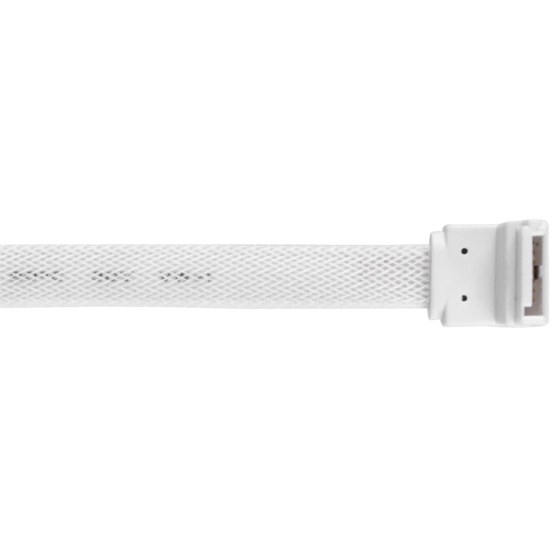 SilverStone Technology CP08W SATA-Kabel mit EMI-Schutz, 90 Grad, geschirmt, Weiss, 2 Stück