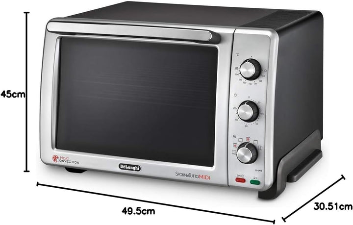 De'Longhi EO 24752 Kompaktbackofen - Elektrischer Ofen mit 7 Kochfunktionen inkl. Gitterrost und Bac