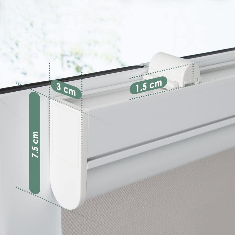 HOMEDEMO M100 Elektrische Rollos Verdunkelungsrollo mit Motor & Fernbedienung, Grau 45x110cm(BxH), S